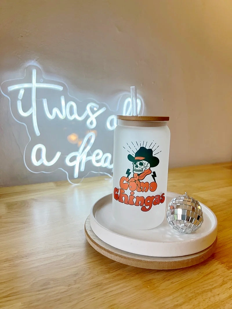 Como Chingas Glass Tumbler