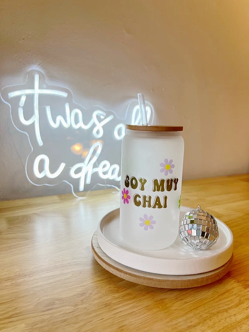 Soy Muy Chai Glass Tumbler