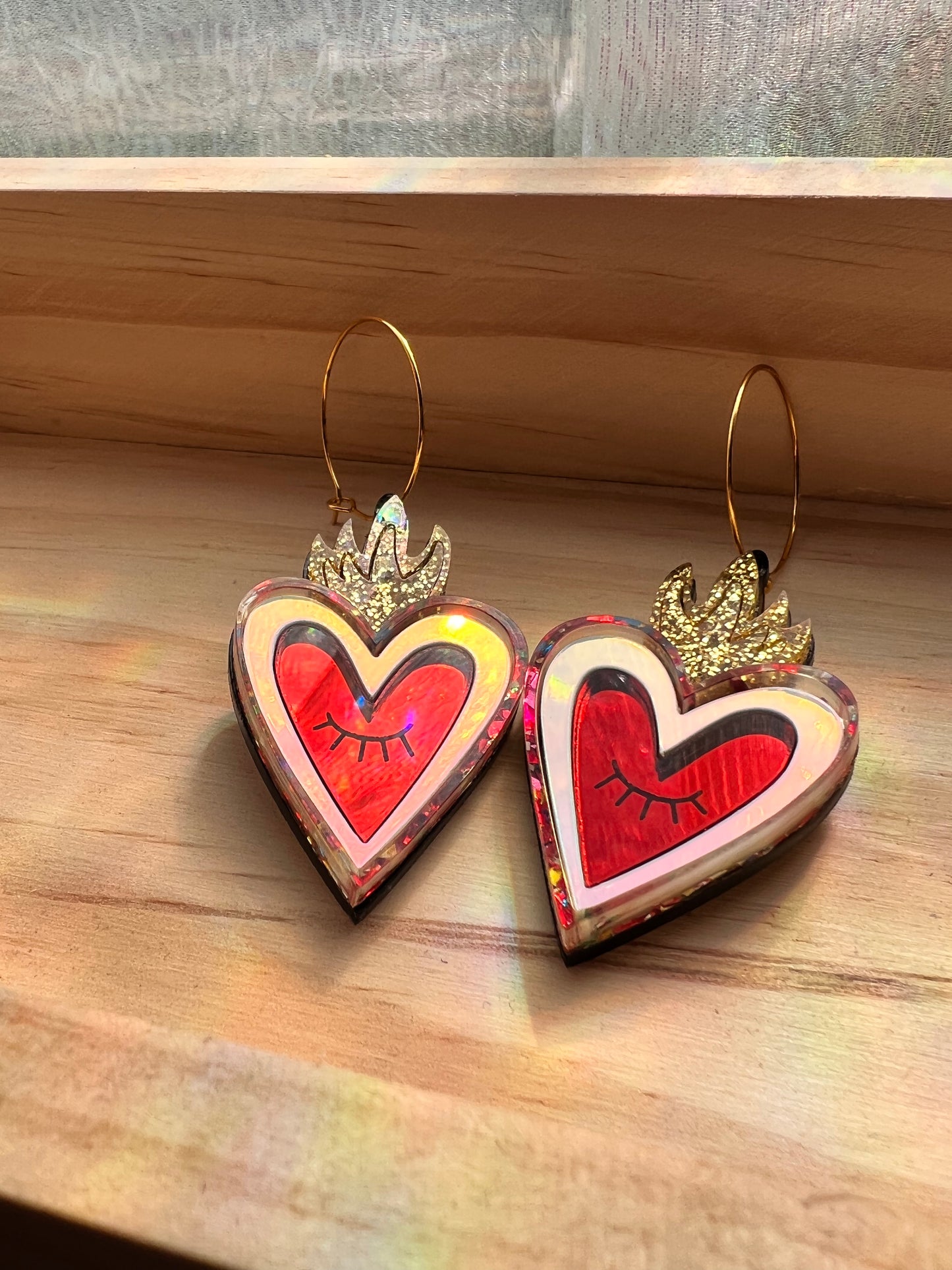 Sagrado Corazón Hoop Earrings