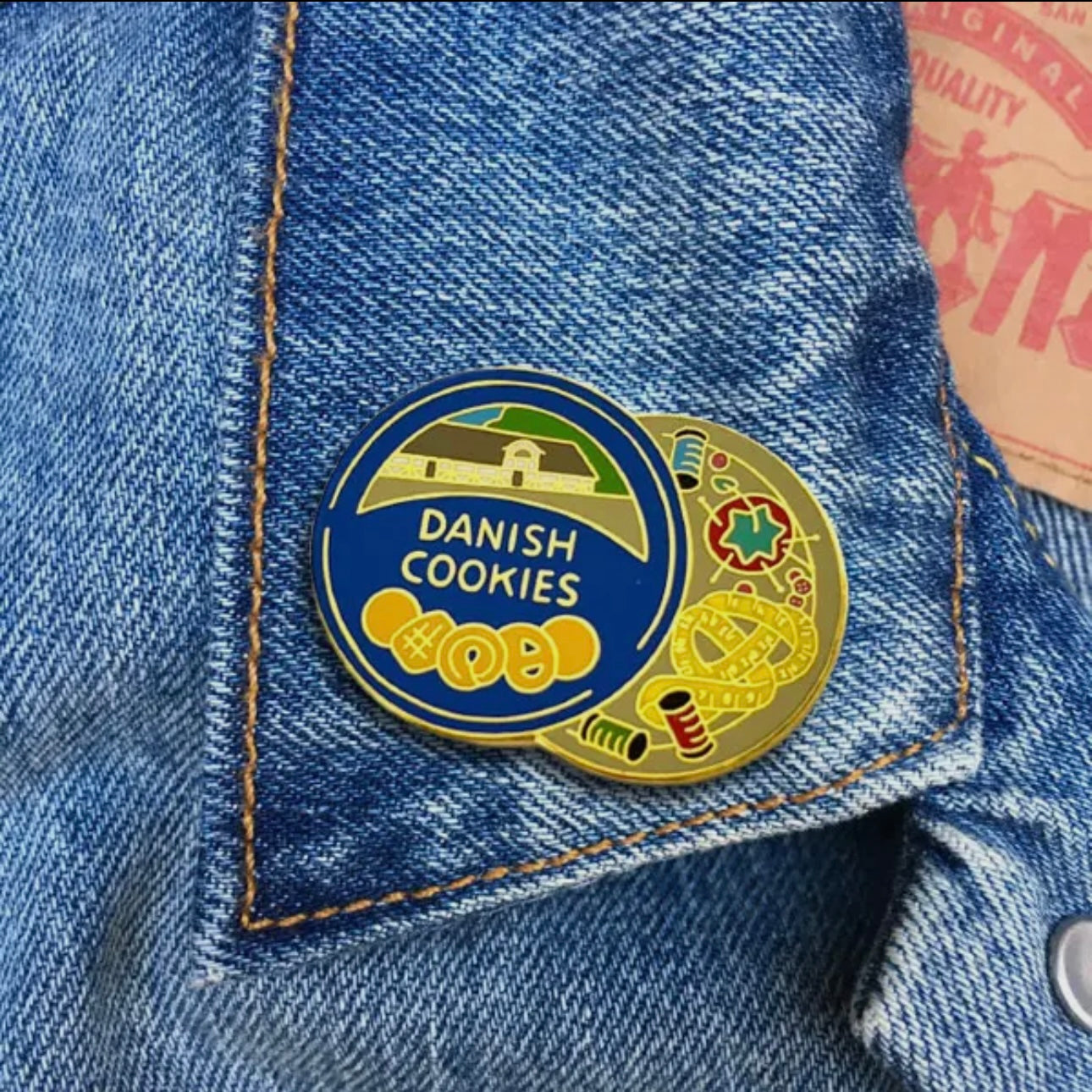 Danish Cookies (Sewing Kit) Enamel Pin