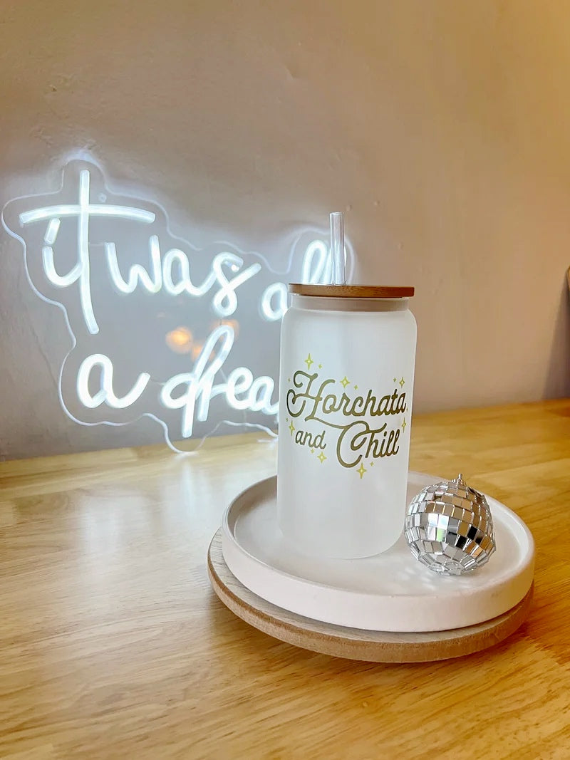 Horchata and Chill Glass Tumbler