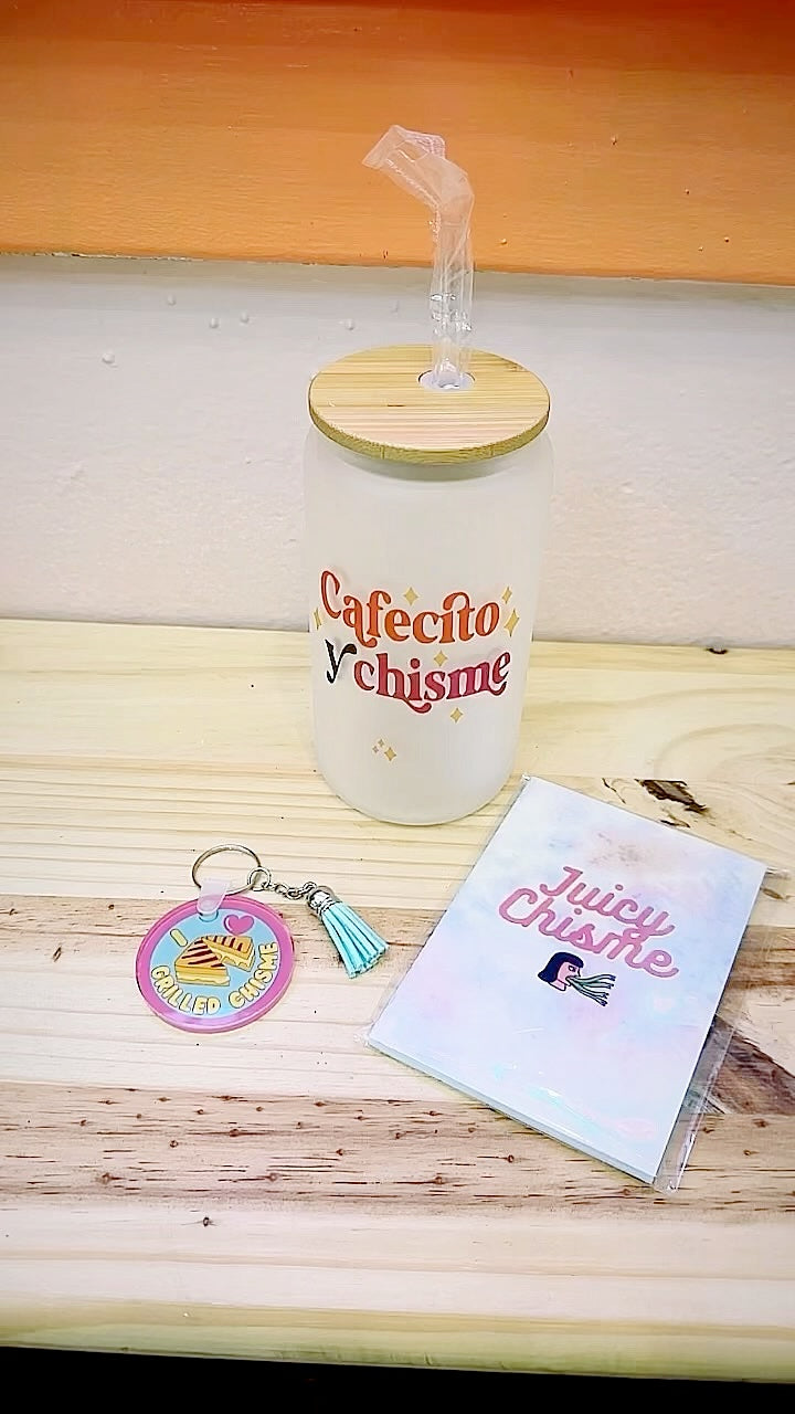 Cafecito y Chisme Glass Tumbler