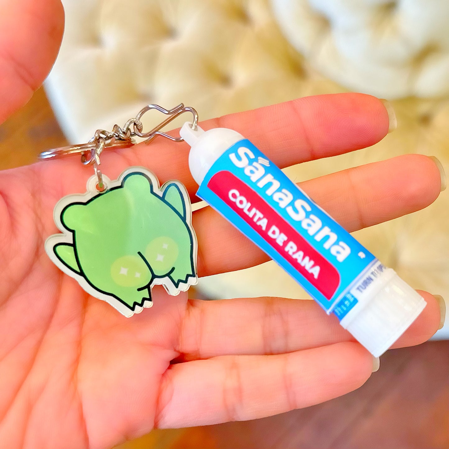 Hola Chingona Sana Sana Colita De Rana Vicks Keychain