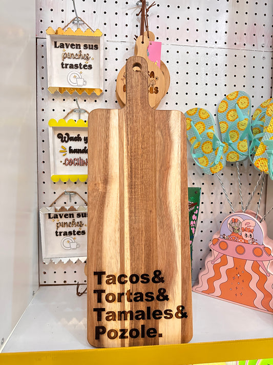 Tacos & Tortas & Tamales & Pozole Cutting Board
