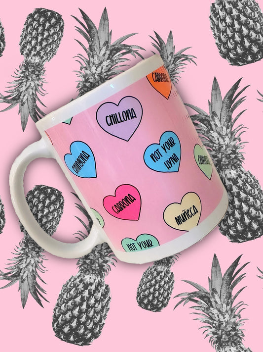 Candy Hearts Ceramic Mug