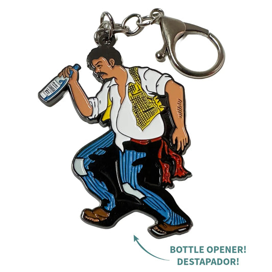 El Borracho Metal Key Chain + Bottle Opener